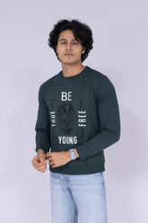 Skull Olive Green Sweatshirt